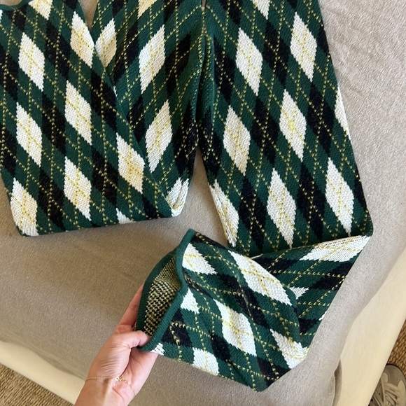 STAUD SET- Army Green Mohair Argyle Sweater Set - Picture 11 of 14